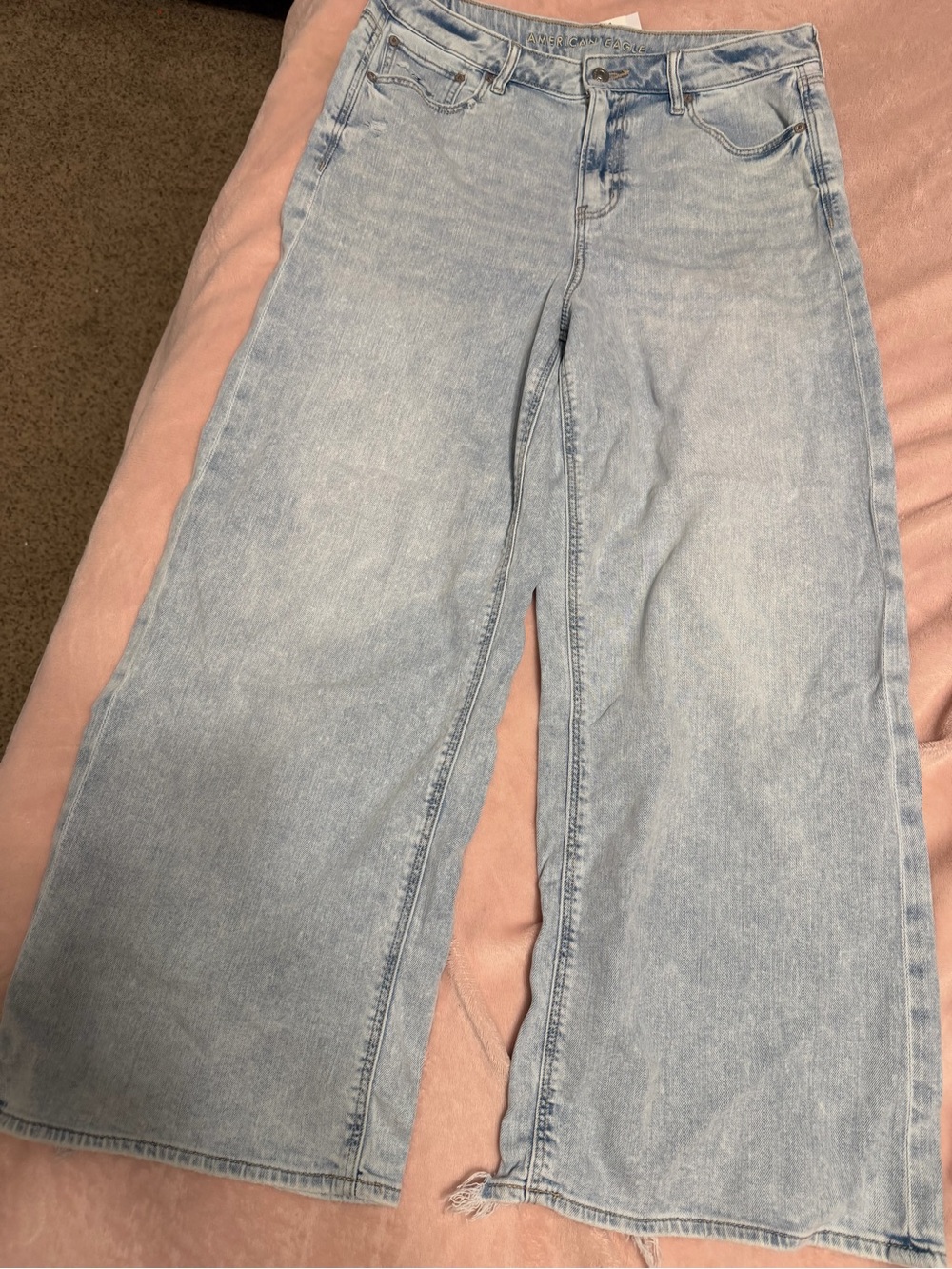 American Eagle Outfitters Light Blue Wide Leg Jeans - Picture 3 of 5